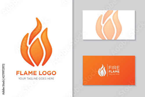 fire flame logo and icon vector illustration design template