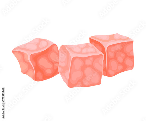 Pink Turkish Delight Vector illustration on white background.