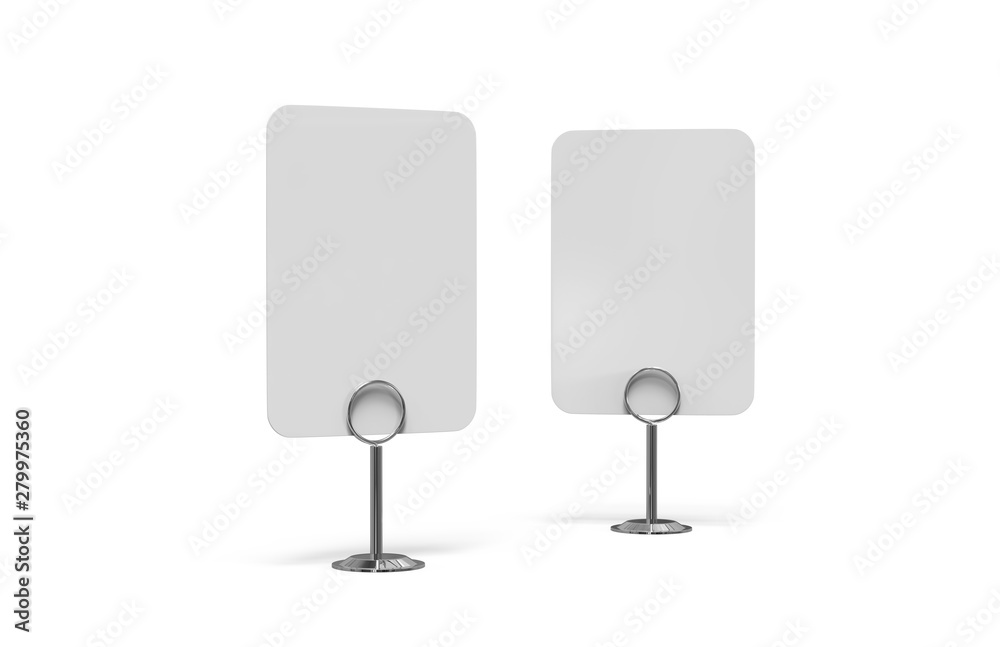 Card holder mock up template, Reserved sign on isolated white background, 3d illustration Card holder mock up template, Reserved sign on isolated white background, 3d illustration