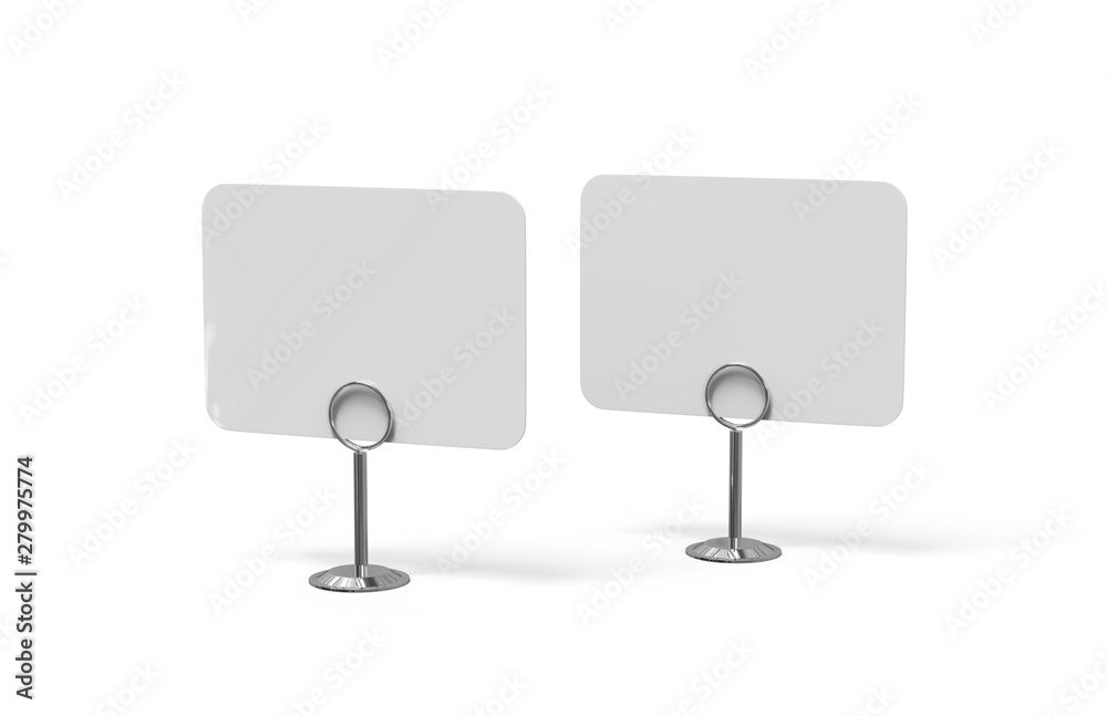 Card holder mock up template, Reserved sign on isolated white background, 3d illustration Card holder mock up template, Reserved sign on isolated white background, 3d illustration