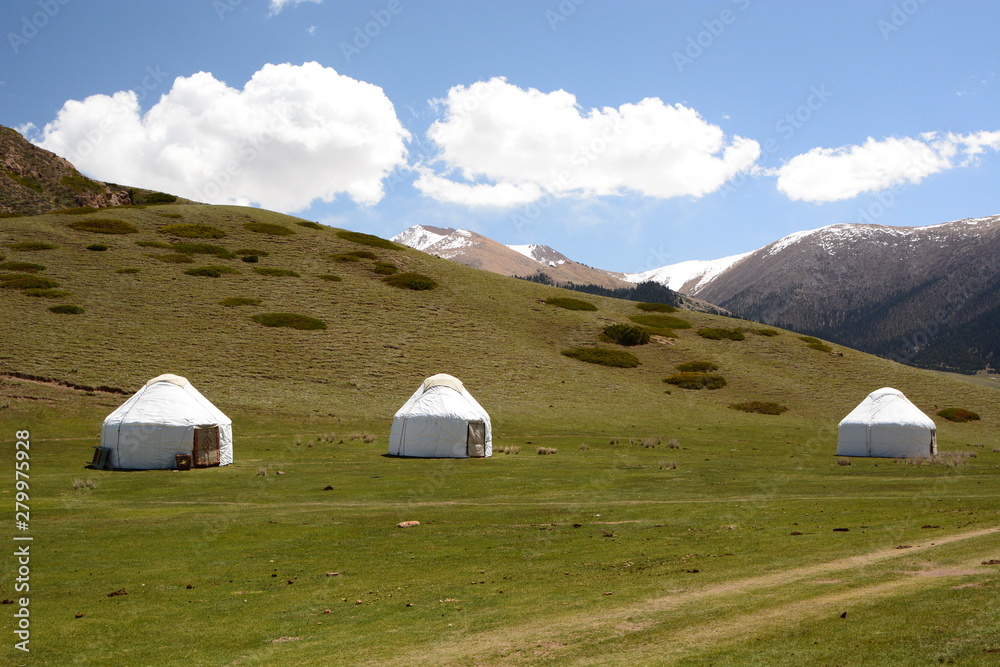 Yurt camp. Near Bokonbayevo. Issyk-Kul region. Kyrgyzstan