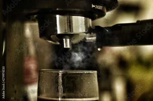 close up espresso cofee machine