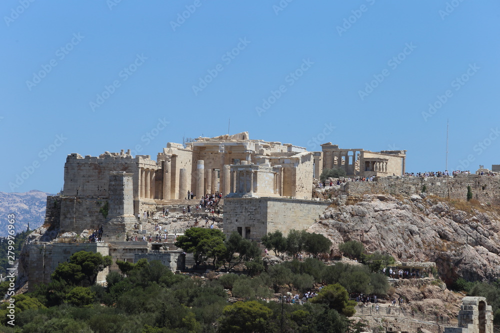 Atene, Grecia - 21 luglio 2019: Il Partenone sull'Acropoli di Atene patrimonio dell'Unesco