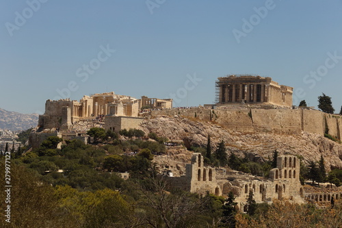 Atene, Grecia - 21 luglio 2019: Il Partenone sull'Acropoli di Atene patrimonio dell'Unesco