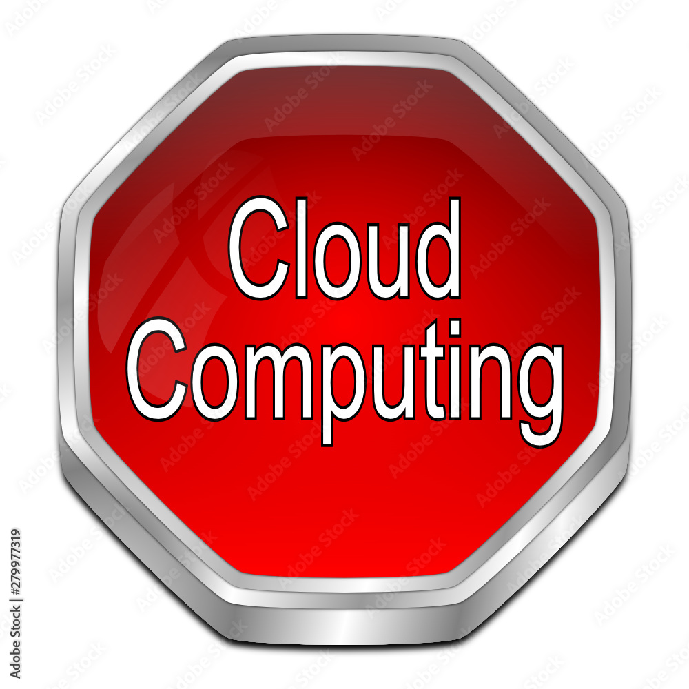 Cloud Computing Button - 3D illustration Cloud Computing Button - 3D illustration