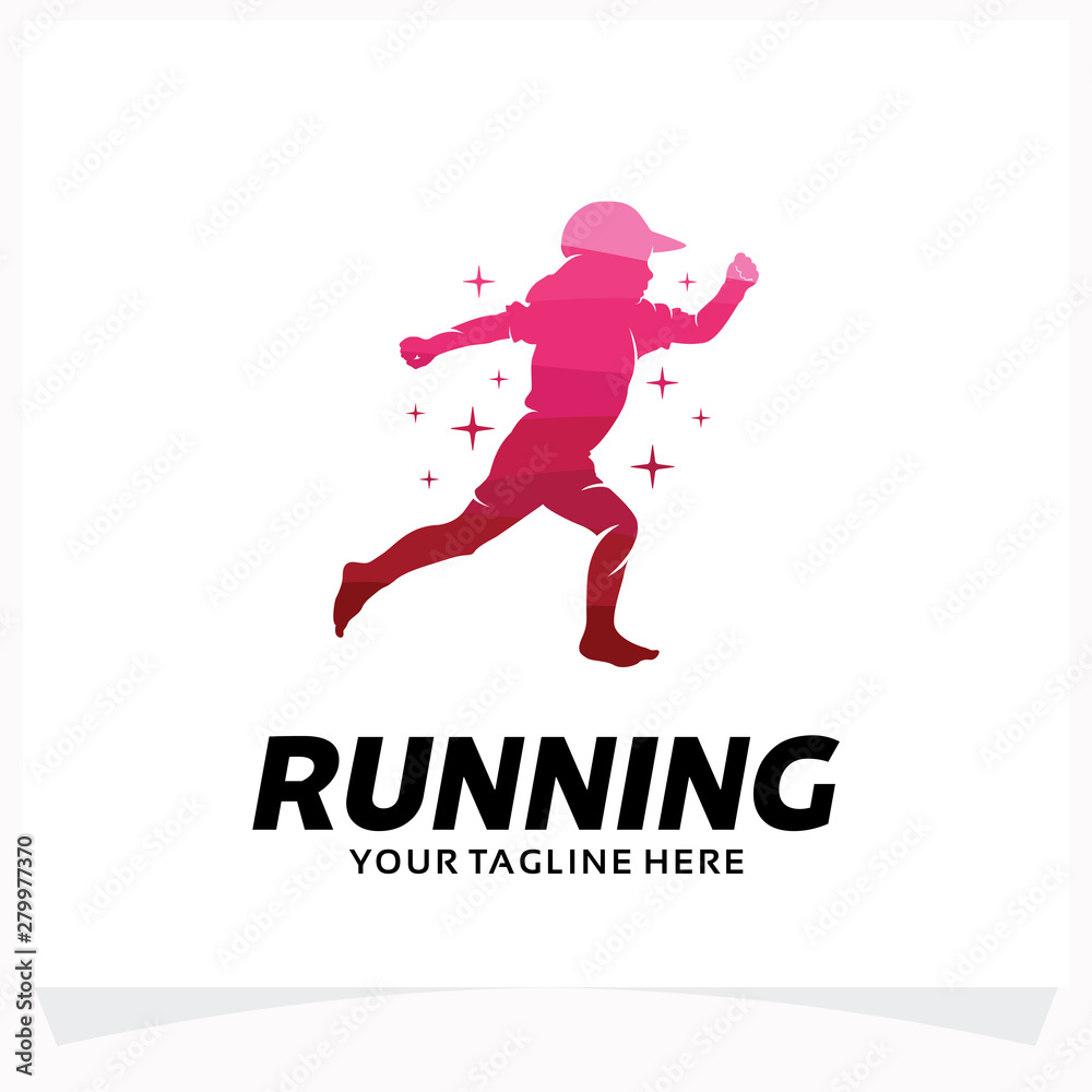 Running Boy Logo Design Template Running Boy Logo Design Template