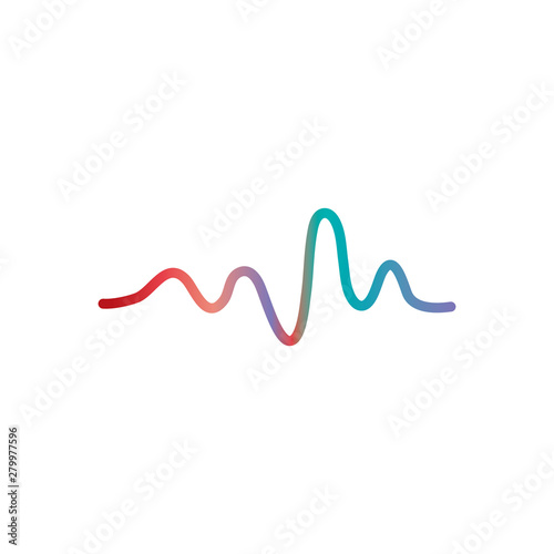 Audio technology, music sound waves vector icon