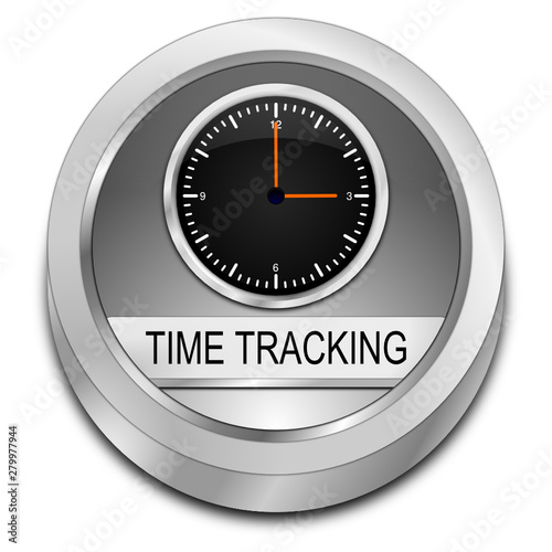 Time Tracking Button - 3D illustration