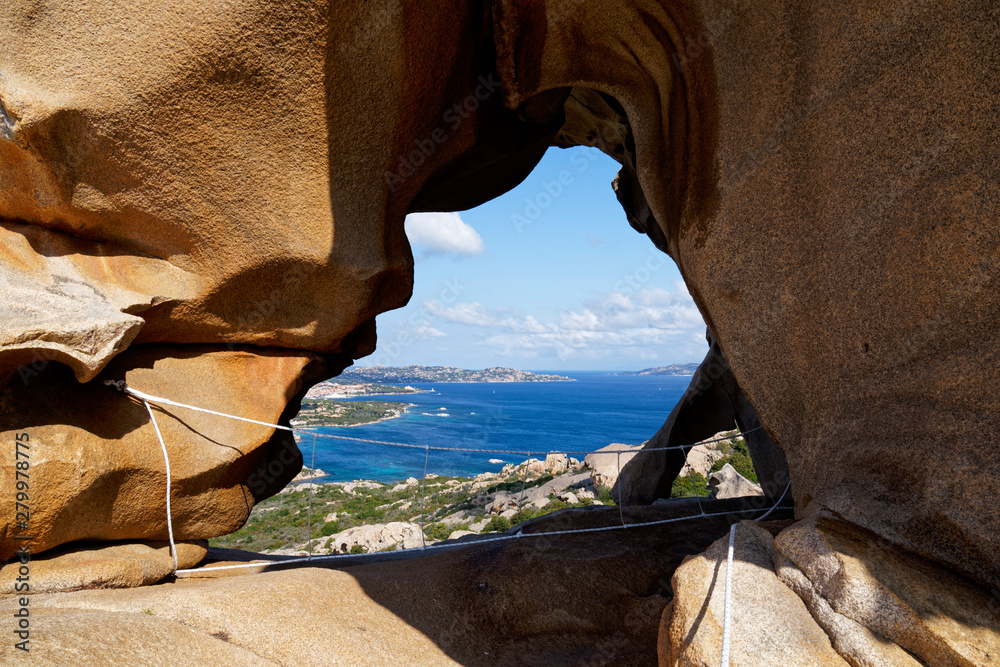View at Palau from the Rock of the Bear (Bärenfels) at Capo d'Orso, Palau, Olbia-Tempio, Sardinia Italy