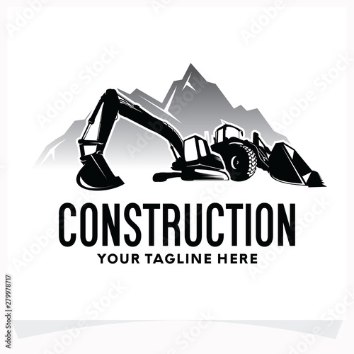 Excavator Construction Logo Design Template