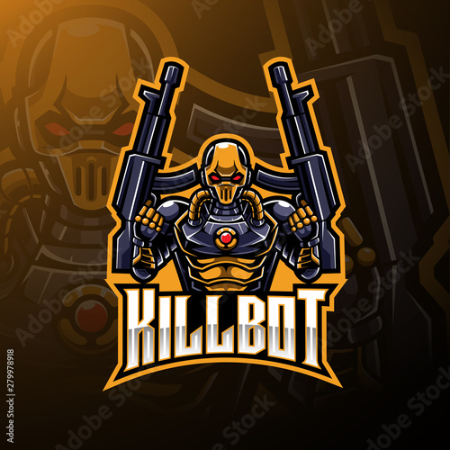 Kill robot mascot logo design