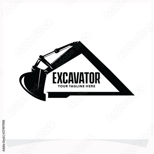 Excavator Construction Logo Design Template