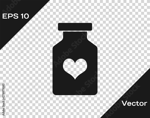 Tableau sur toile Grey Medicine bottle with pills for potency, aphrodisiac icon is