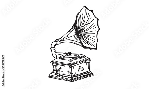 old vintage record player