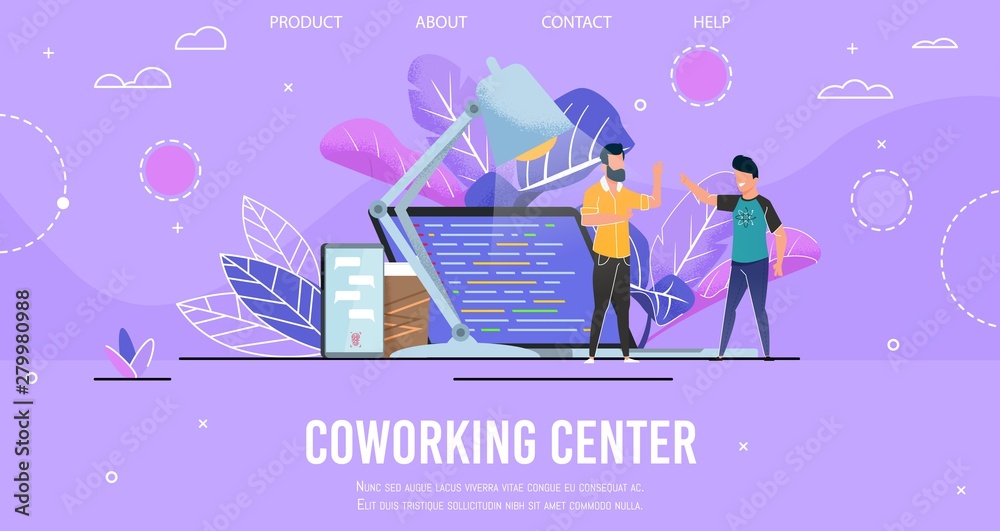 Landing Page Presenting Modern Coworking Center