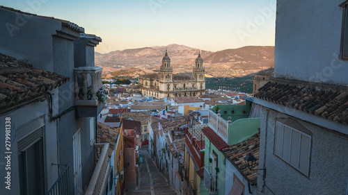 Jaen city with its steep streets, colorful houses and Cathedral - Jaen, Andalusia, Spain photo