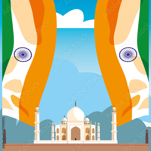 india independence day flat design
