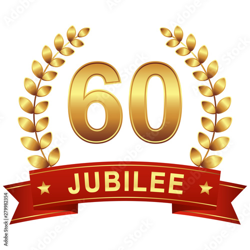 Jubilee button with banner 60 years
