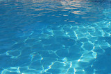 the blue water in the pool close-up. copy space
