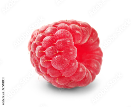 Raspberry without stem on isolation close-up