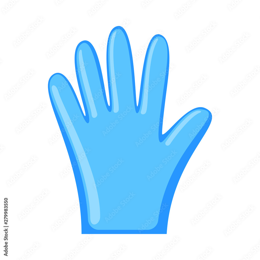 Cartoon blue disposable glove Cartoon blue disposable glove