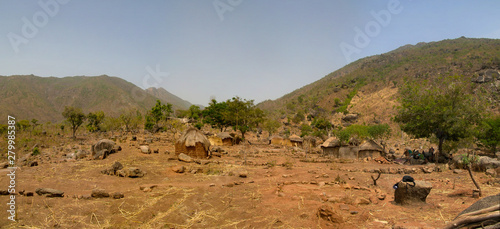 View to fulani tribe village near Tchamba, Cameroon