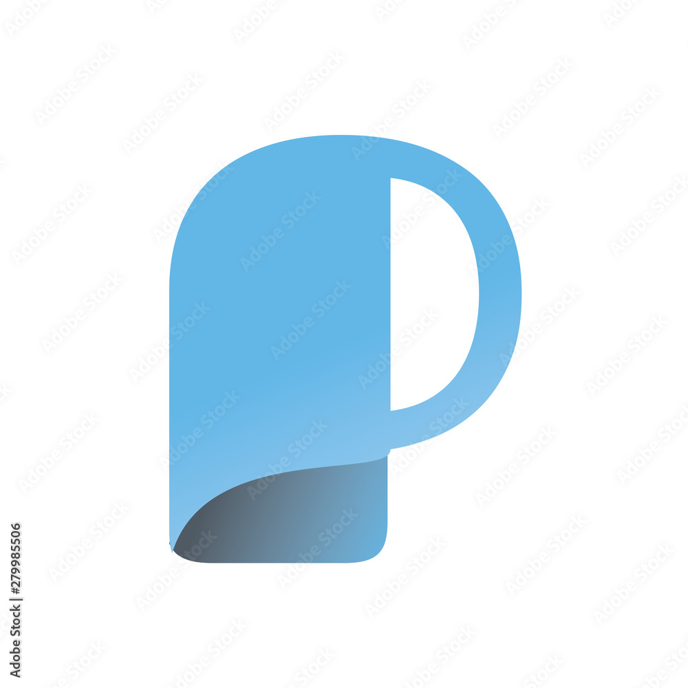Blue letter P icon design template elements Blue letter P icon design template elements