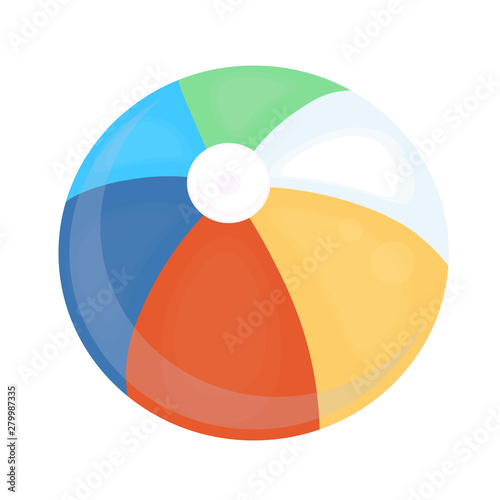 Beach ball isolated on white. The concept of daylight saving time.