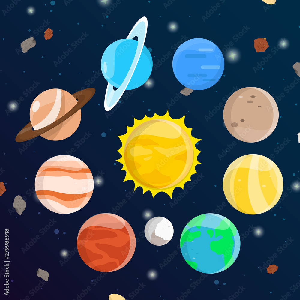 Fototapeta premium Illustration about the solar system of the universe