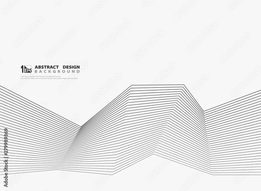 Fototapeta Abstract modern black line design on white background. illustration vector eps10