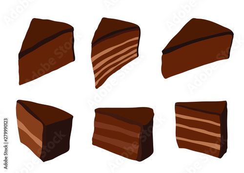 Cake chocolate on white background illustration vector 