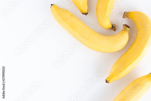 Banana isolated on white background with copy space