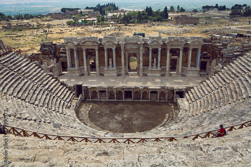 stone ruins of the ancient theatre in the summer