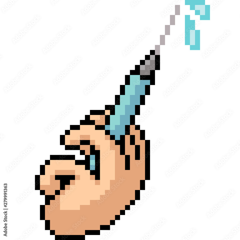 vector pixel art injection needle