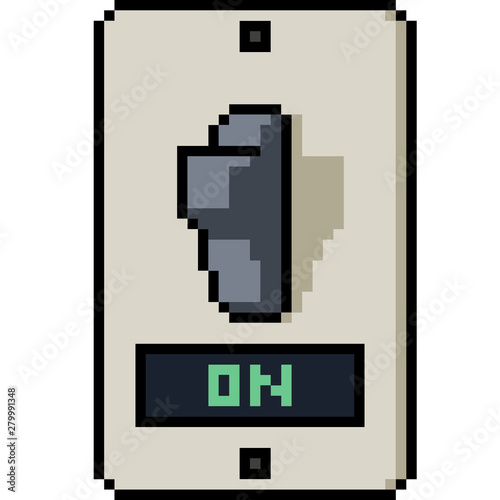 vector pixel art switch on