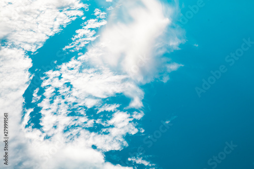 Sky daylight. Natural blue sky composition with clouds. Element of design. photo