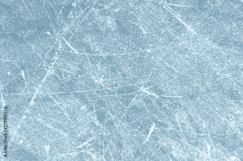 Canvas Print Eishockey Hintergrund - Helles Eis mit Kratzern von Schlittschuhen
