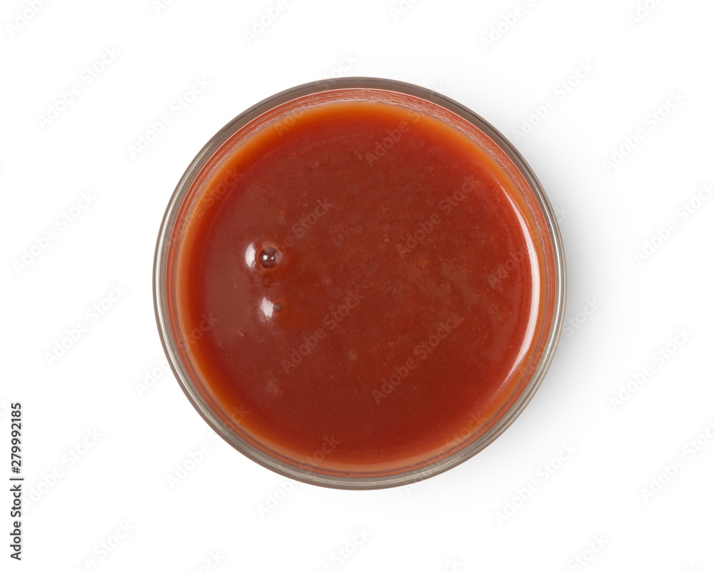 A glass of tomato juice isolated on white background, top view, with clipping path. A glass of tomato juice isolated on white background, top view, with clipping path.