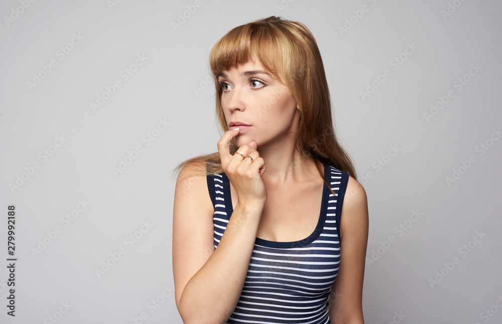 Beautiful young woman looking away Beautiful young woman looking away