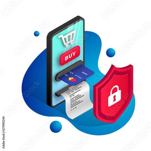 Online payment protection concept fluid