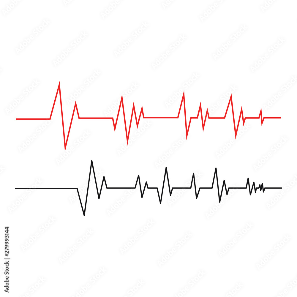 Heartbeat Cardiogram Icon Vector Logo