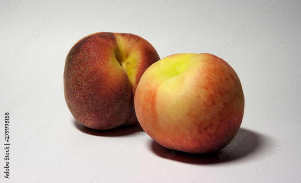peach on white background from different sides peach on white background from different sides