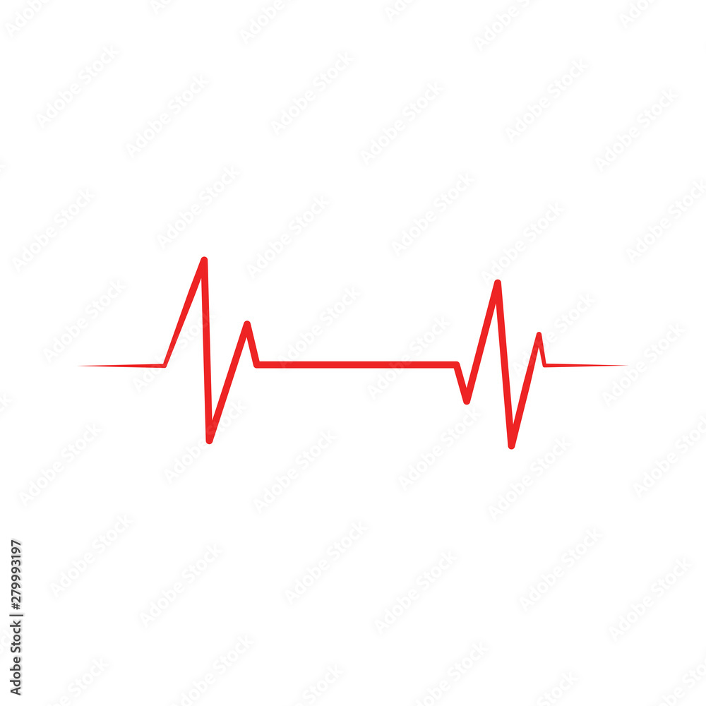 Heartbeat Cardiogram Icon Vector Logo