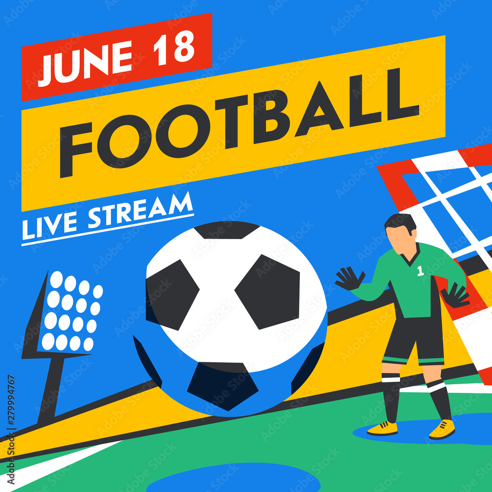 Football Web Live Stream Football Players With Ball In The