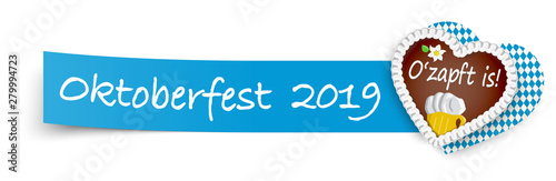 blue sticky paper with gingerbread heart Oktoberfest 2019