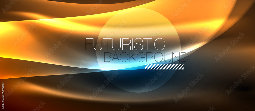 Glowing abstract wave on dark, shiny motion, magic space light. Techno abstract background Glowing abstract wave on dark, shiny motion, magic space light. Techno abstract background