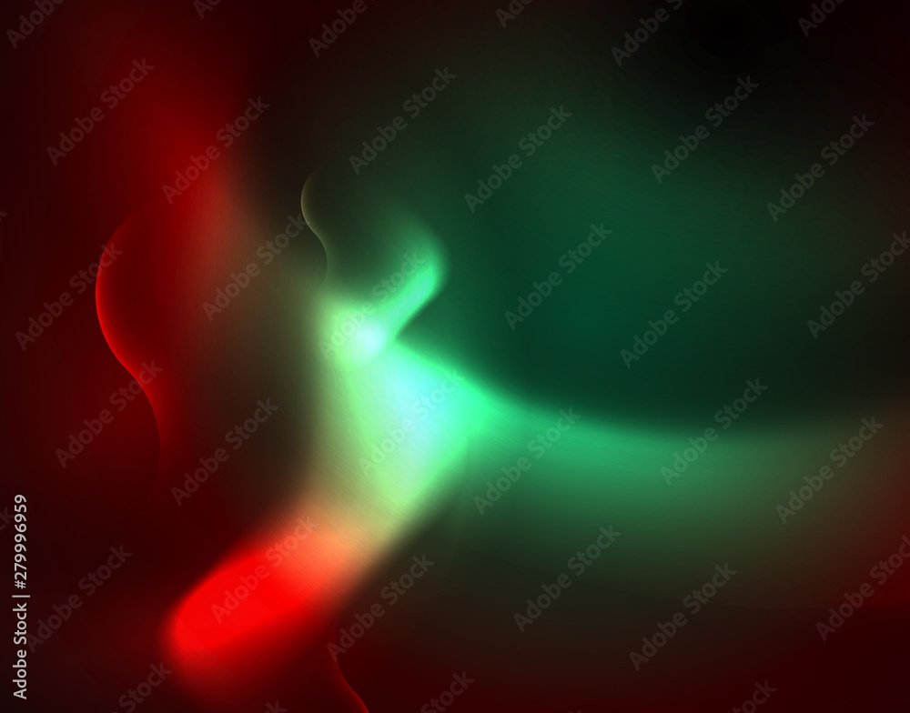 Shiny neon geometric waves template