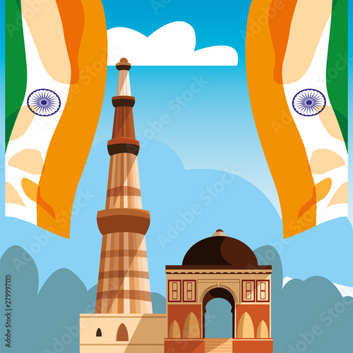 india independence day flat design
