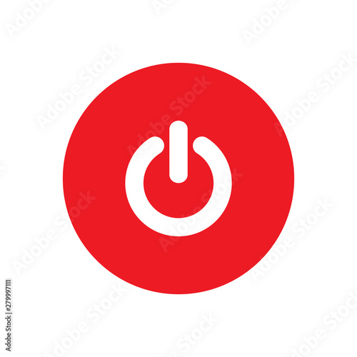 red power button icon vector