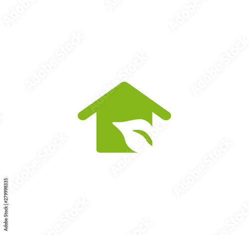 Flat design vector house icons - Eco town concept